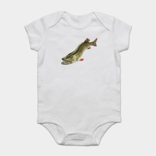 Northern Pike Fishing Art Illustration Baby Bodysuit